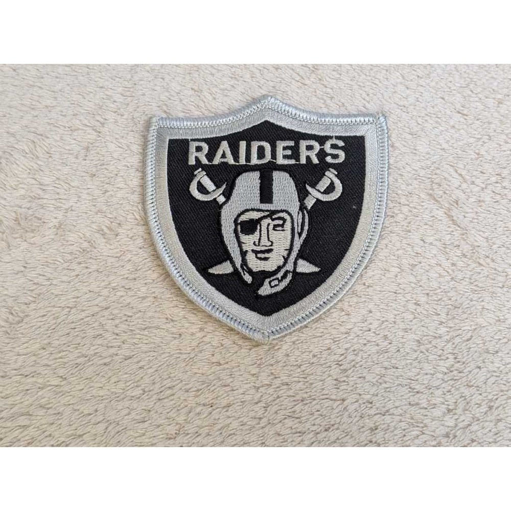 NFL Las Vegas Raiders Shield Logo‎ Embroidered Patch Black Silver